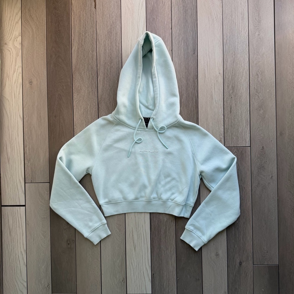 Alphalete Women's Mint Cropped Hoodie Sweater | Size: Small